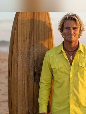 Andy Y Andy X Quiksilver Collab Men's Medium Blank Canvas Cowboy Shirt NWT